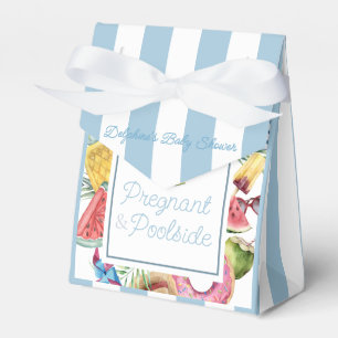 Pregnant & Poolside Tropical Boy Baby Shower Favour Box