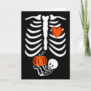Pregnant Skeleton Mom Halloween Pregnancy Card
