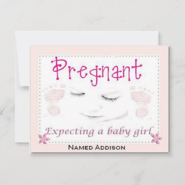 Pregnant with Addison Announcement (Front)