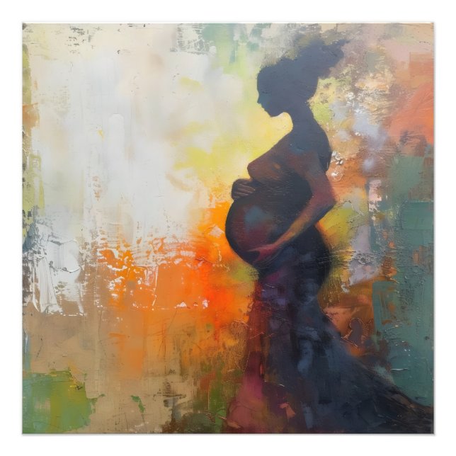 Pregnant Woman Abstract Art Photo Print (Front)
