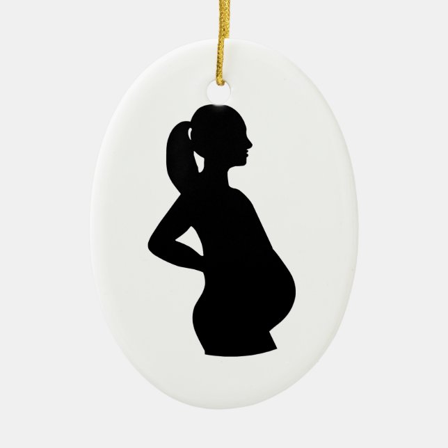 Pregnant Woman Ceramic Tree Decoration (Front)