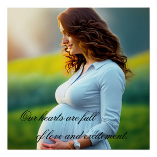 Pregnant Woman Floral Minimalist Art Nursery Bed Poster