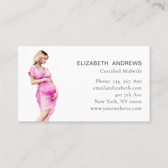 Pregnant woman Illustration, simply  Business Card (Front)