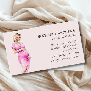 Pregnant woman Illustration, simply Business Card