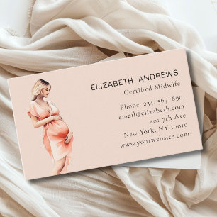 Pregnant woman Illustration, simply  Business Card