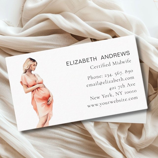 Pregnant woman Illustration, simply  Business Card (Pregnant Woman Illustration, Business Card for Midwifes and other Service Providers.)