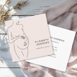 Pregnant Woman Simpel Modern Square Business Card