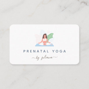 Pregnant Woman Yoga Instructor Minimalist Bohemian Business Card