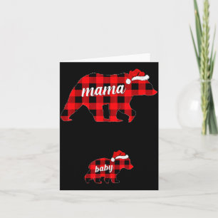 Pregnant Women Mama Bear Pregnancy Christmas Pajam Card