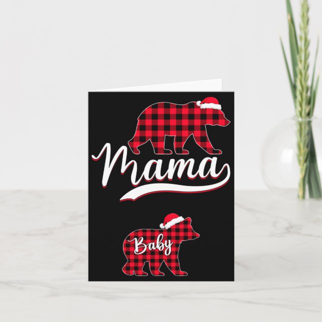 Pregnant Women Mom Mama Bear Pregnancy Christmas P Card (Front)