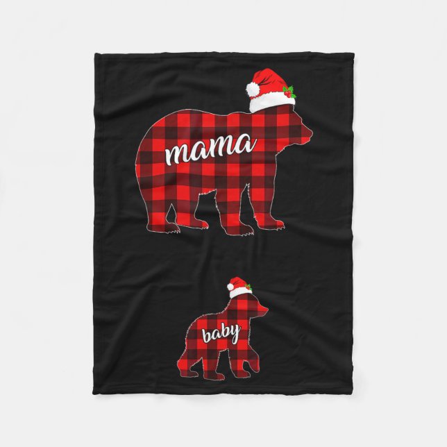 Pregnant Women Mom Mama Bear Pregnancy Christmas P Fleece Blanket (Front)
