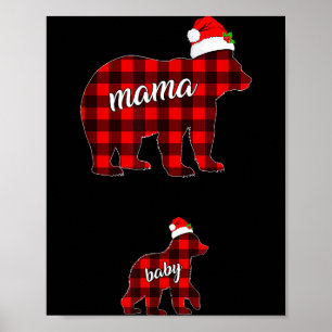 Pregnant Women Mom Mama Bear Pregnancy Christmas P Poster