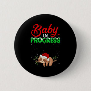 Pregnant Women Sloth Pregnancy Announcement Christ 6 Cm Round Badge