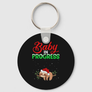 Pregnant Women Sloth Pregnancy Announcement Christ Key Ring