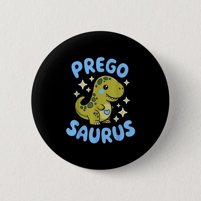 Pregosaurus Cute Retro Mommy Dinosaur Pregnancy An 6 Cm Round Badge (Front)