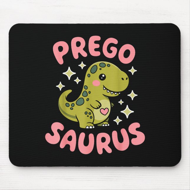 Pregosaurus Cute Retro Mommy Dinosaur Pregnancy An Mouse Pad (Front)