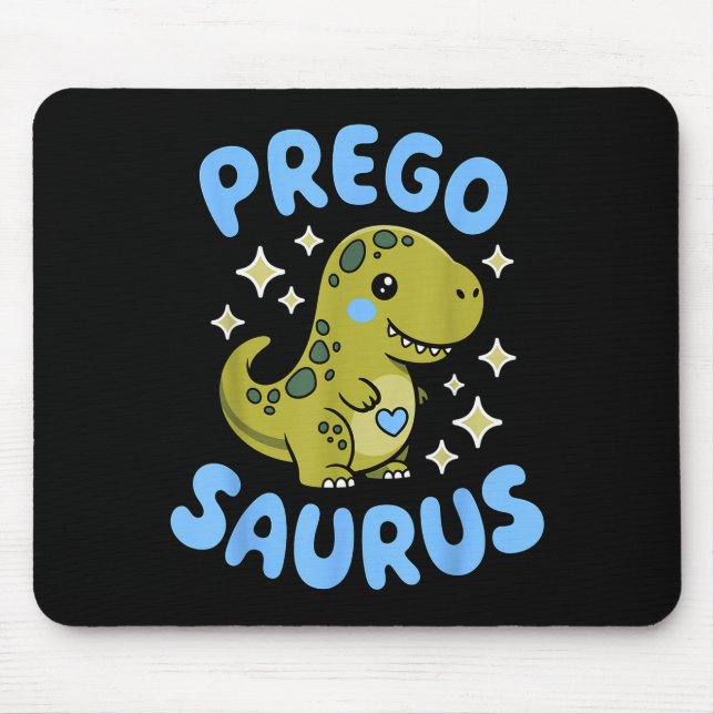 Pregosaurus Cute Retro Mommy Dinosaur Pregnancy An Mouse Pad (Front)