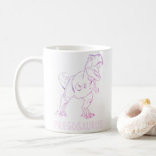Pregosaurus Funny Pregnancy Announcement Dino Mum Coffee Mug
