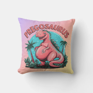 Pregosaurus Funny Pregnancy Announcement Dino Mum Cushion