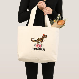 Pregosaurus Funny Pregnancy Gift Large Tote Bag