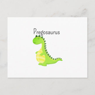 Pregosaurus Funny Pregnant Dinosaur Baby Shower Holiday Postcard