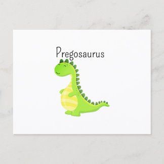 Pregosaurus Funny Pregnant Dinosaur Pregnancy Announcement Postcard
