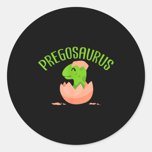 Pregosaurus Preggo Saurus Pregnant Women Dino Love Classic Round Sticker (Front)
