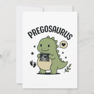 Pregosaurus Pregnancy Maternity Dino Gift Invitation