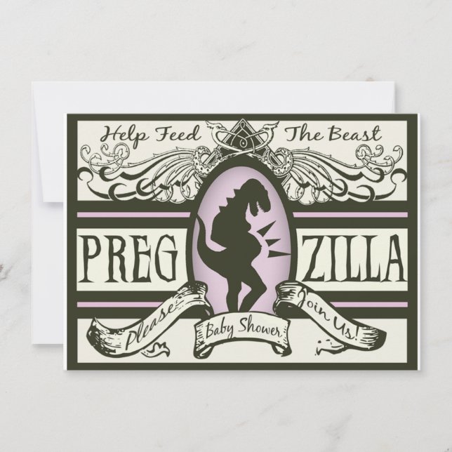 Pregzilla Baby Shower Invitation (Front)