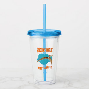 Prehistoric Air Traffic Pterodactyl Pilot Humour Acrylic Tumbler