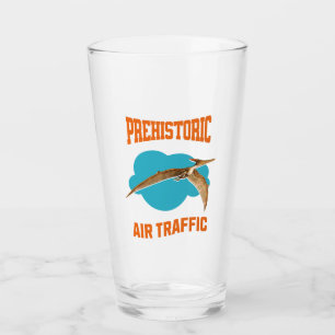 Prehistoric Air Traffic Pterodactyl Pilot Humour Glass