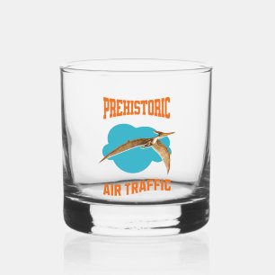Prehistoric Air Traffic Pterodactyl Pilot Humour Whiskey Glass