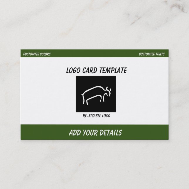 Prehistoric Animals Bull Business Card (Front)