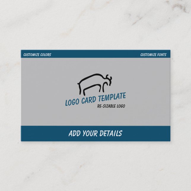 Prehistoric Animals Bull Business Card (Front)
