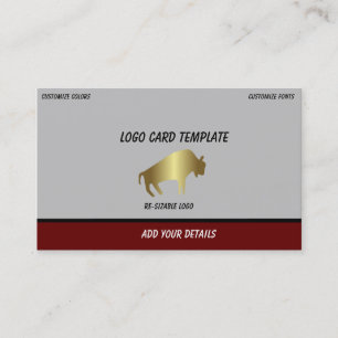 Prehistoric Animals Gold Buffalo Business Card