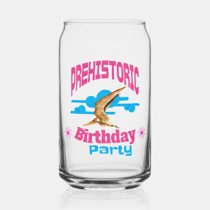 Prehistoric Birthday Party Funny Pterodactyl Can Glass