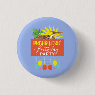 Prehistoric Birthday Party Pterodactyl Dino 3 Cm Round Badge