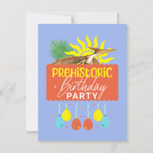 Prehistoric Birthday Party Pterodactyl Dino Postcard