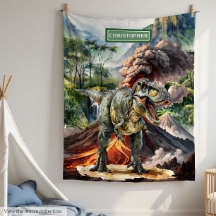 Prehistoric Dinosaur Blanket Birthday Gift for Boy