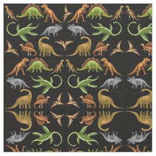 Prehistoric Dinosaur Paleo Dark Fabric