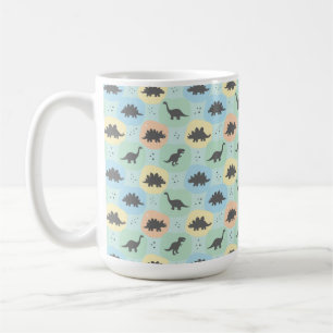 Prehistoric Dinosaur Silhouette Seamless Pattern Coffee Mug