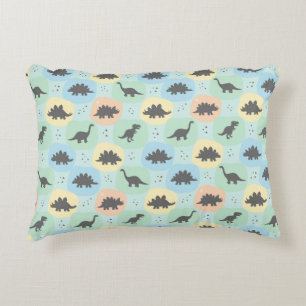 Prehistoric Dinosaur Silhouette Seamless Pattern Decorative Cushion