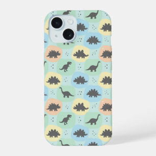 Prehistoric Dinosaur Silhouette Seamless Pattern iPhone 15 Case
