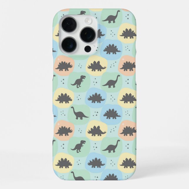 Prehistoric Dinosaur Silhouette Seamless Pattern iPhone Case (Back)