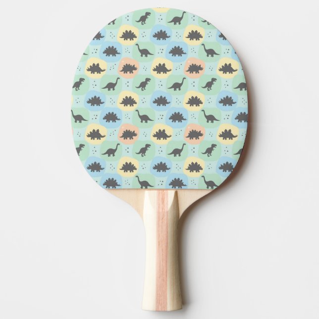 Prehistoric Dinosaur Silhouette Seamless Pattern Ping Pong Paddle (Front)