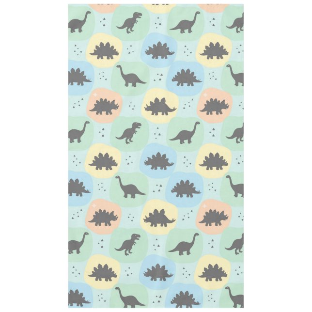 Prehistoric Dinosaur Silhouette Seamless Pattern Tablecloth (Front)