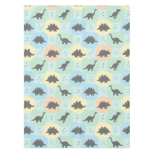 Prehistoric Dinosaur Silhouette Seamless Pattern Tablecloth