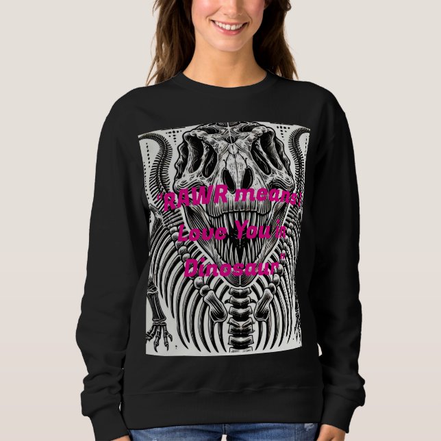 Prehistoric Dinosaur Skeleton Sweatshirt – Fossil  (Front)