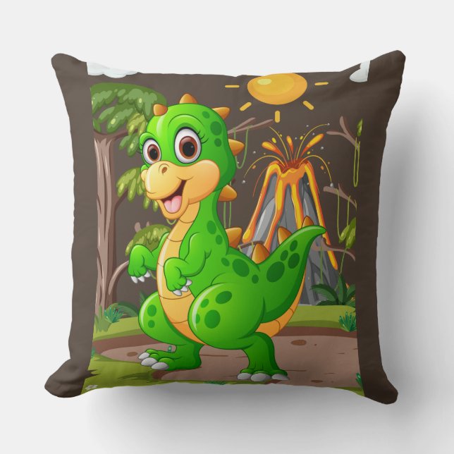 PREHISTORIC DINOSAUR WORLD  CUSHION (Front)