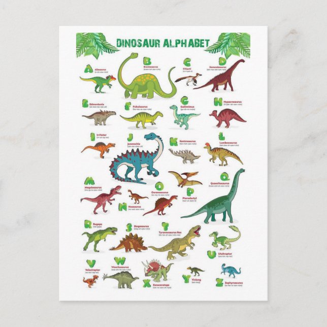 Prehistoric Dinosaurs Postcard (Front)